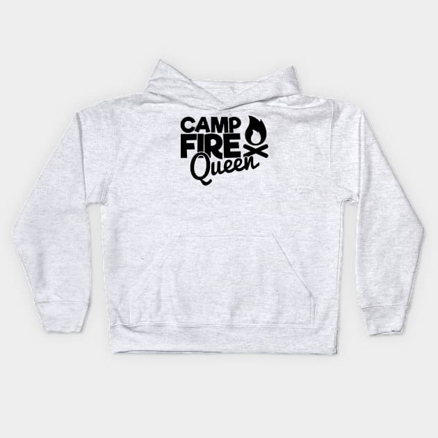 Camp Fire Queen, Camping Fan Gift Kids Hoodie by Blue Zebra